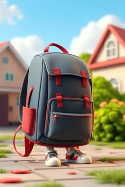 3d animation cartoon school backpack