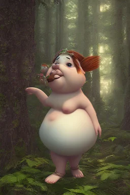 Fat fairy in the Forrest in style of the movie up