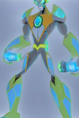 This new alien from the Ben 10 cartoon looks like an alien with an advanced and amazing appearance. He is distinguished by his slender and flexible body, which indicates his high alien capabilities. His skin appears light blue, adding to his feral character.A new space creature from Ben 10 cartoon. Strong and graceful. Advanced metal. Magical power, precise detail and intense power