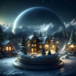 knollingcase, scenery of christmass village inside of snow globe, aurora borealis, transparent data visualization, trending on artstation, by Tom Bagshaw and Seb McKinnon, ultra detailed, hyper-realistic, cinematic, dramatic lighting, volumetric lighting, 150mm, octane render, photorealistic, denoise,