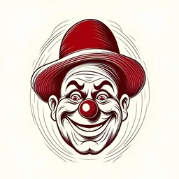 ilustración sencilla del rostro de payaso de circo sonriendo