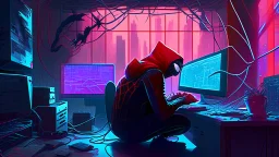 inside a into the spiderverse hacker space