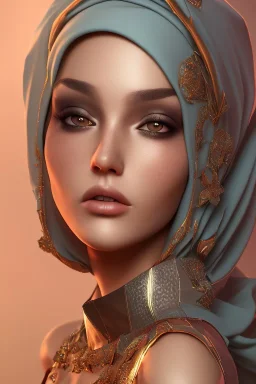 Seductive outfit, hijab portrait, 8k resolution, flower head and body, beautiful