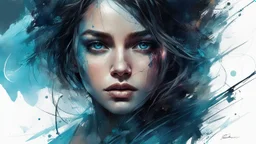 abstract beauty, centered, looking at the camera, approaching perfection, dynamic, moonlight, highly detailed, digital painting, artstation, concept art, smooth, sharp focus, illustration, art by Carne Griffiths and Wadim Kashin