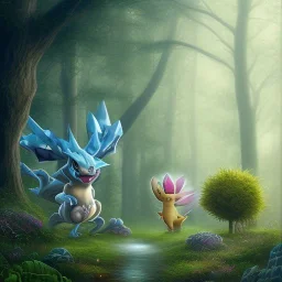 Mystery pokemon,Ambiance dramatique, hyperrealisme, 8k, high quality, lot of details, fit within portrait