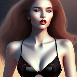 black long hair smiling lady sirene bra on Mars