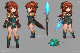 the DANGEROUS JUNGLE PRIESTESS SQUAW OF LUST concept, her weapon is a smooth, polished baton characterdesign warrior digitalart fantasycharacter conceptart referencesheet originalcharacter adoptable anime fantasyart full_body anime_style adoptablesopen adoptableauction color_palette multiple_views expression_sheet chibi_version character_blueprint game_art_reference orthographic_drawing 2d_character_design Record of Lodoss War style, Linework: Expressive, expressive blac