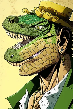 A comic portrait of Crocodile, from One Piece