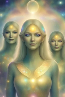 cosmic woman,peau bleu,beautiful ufos rainbow, admiral from the future, galactic confédération, fine whole face, crystalline skin, expressive purple eyes,rainbow, smiling lips, very nice smile, costume pleiadian, Beautiful tall woman pleiadian Galactic commander, ship, perfect datailed golden galactic suit, high rank, long blond hair, hand whit five perfect detailed finger, amazing big puple eyes, mouth, high définition lips, cosmic happiness, bright colors,smile