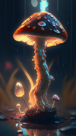 a little mushroom, on two legs, nice, a masterpiece, dynamic lighting, hyperdetailed, splash screen art, trending on Artstation, deep color, Unreal Engine, volumetric lighting