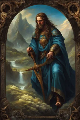 His face was sad and stern because of the doom that was laid on him, and yet hope dwelt ever in the depths of his heart, from which mirth would arise at times like a spring from a rock.