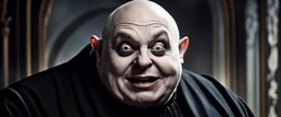 vanity cover, elon musk as uncle fester snail in the adams family, saying "I know something about you."