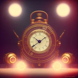 Steampunk clock,steampunk center composition, ultra realistic, shiny, smooth, studio quality, octane render, Surrealism, Triadic colour scheme,glow-stick, ambient lighting,nightclub lighting, polaroid, 100mm, --ar 1:1 --v4