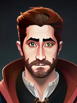 Portrait of a 30 year old strange gay wizard like Jake Gyllenhaal