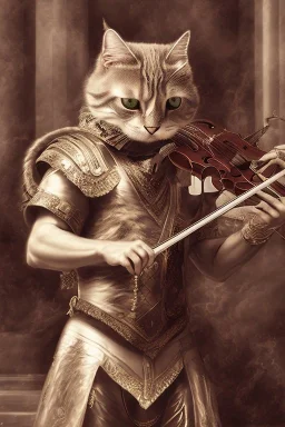 Cat is Nero, playing fiddle. Burning down rome