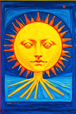 Benevolent sun starts to colorize the world; Neo-Surrealistic Suprematism