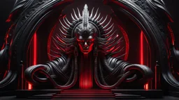 ragnarok. h. r. giger. red. exquisite realism, a masterpiece, dynamic lighting, hyperdetailed, intricately detailed, deep color, Unreal Engine, volumetric lighting , Epic cinematic brilliant stunning intricate meticulously detailed dramatic atmospheric maximal, CAMERA: Nikon Z7 | FOCAL LENGTH: 105mm | SHOT TYPE: Close-up | COMPOSITION: Centered | LIGHTING: Soft, directional