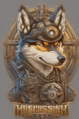 steampunk husky gamer logo tambs