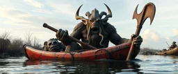ancient ogre troll i kayak