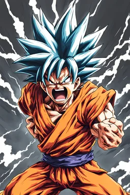 goku in rage screaming