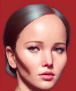 A portrait of Jeniffer Lawrence,adorable, seductive and sexy looking, slight smile, intricate, elegant, highly detailed eyes, digital painting, 8k, artstation, concept art, smooth, sharp focus, illustration, studio quality, art by victo ngai