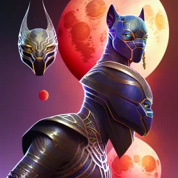 sango fantasy, fantasy magic, intricate, sharp focus, illustration, highly detailed, digital painting, concept art, matte, artgerm and paul lewin and kehinde wiley, masterpiece Asian black panther Egyptian silver space lady space blood moon galaxy