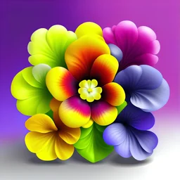 Create multicoloured flower pansy and colour background