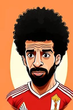 Mohamed Salah Egyptian football player cartoon 2d