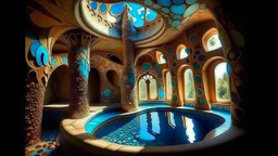 style Antoni Gaudi, relaxation, luxury, dream world, calm beauty, symmetry, fantasy world, magic, beautiful composition, exquisite detail