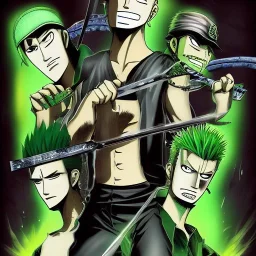 zoro, green, chainsawman, animestyle, denji, three chainsaw style