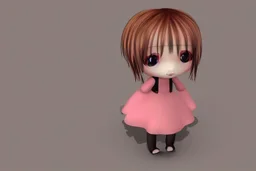 cute sad lonely 3D chibi girl