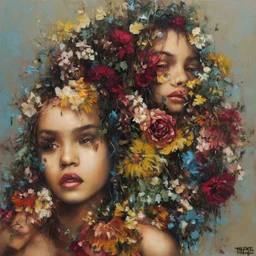 Flowers painted by Tim Okamura
