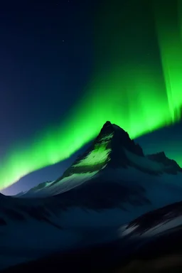 mountain with northern lights