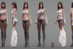 Female character full anatomy Proportions including front, side, and back model sheet .stylized animation character 8k Art station. realistic style
