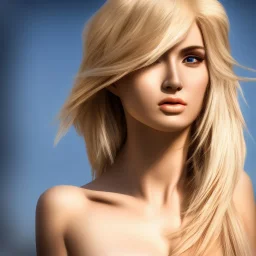 masterpiece, best quality, beautiful man, woman, blond flutter hair, highly detailed body, sun light, 4K, RAW, depth of field, high contrast, realistic details, 150mm