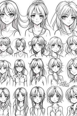 Anime character drawing sketches