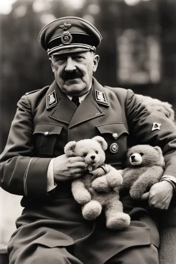 Adolf Hitler cuddling teddy