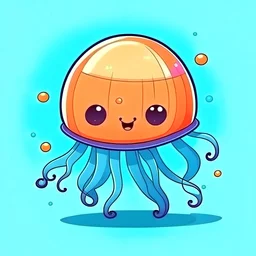 Cute cartoon jellyfish image