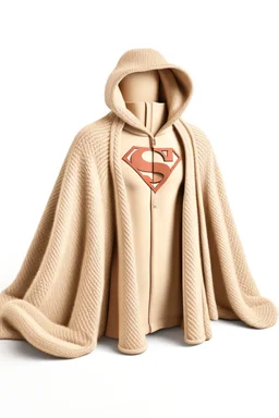 Superman's balenciaga Winter outfits elegante beige tones with dual color on a white background, product catalog photography, soft spot lighting, depth of field, 4k –ar 3:5 –q 2