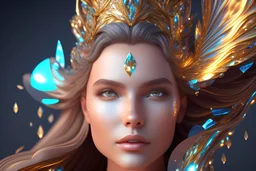 "fantasy goddess of mirrors smilling", reflective, shatter, crash, broken glass, head and shoulders portrait, finely drawn eyes, 8k resolution concept art portrait dynamic lighting hyperdetailed intricately detailed splash art trending on artstation unreal engine 5 volumetric lighting