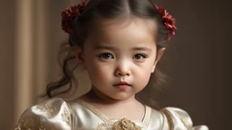 Beautiful baby toddler dancer, showing her head and upper body, Chinese, perfect eyes, perfect anatomy, exquisite composition, beautiful detailed intricate detailed octane render, 8k artistic photography, photorealistic, soft natural volumetric cinematic perfect light, chiaroscuro, award-winning photograph, masterpiece, raphael, caravaggio, bouguereau