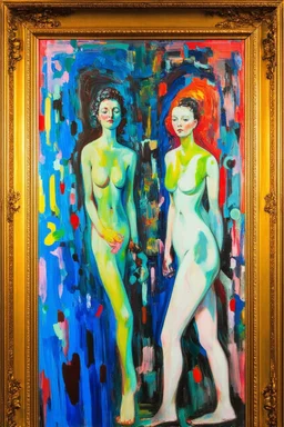 mirrors reflecting unhealed parts of the psyche; Surreal Expressionistic art with the color palette of matisse