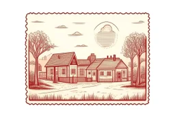 stores family landscape stamp, risography.