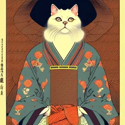 Ukiyo-e Style ,cats, with full details, full HD