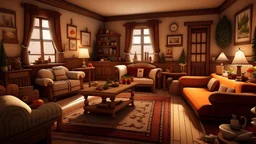 livingroom gingerbread interior