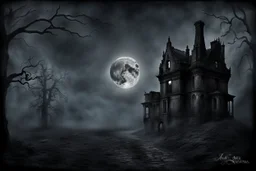 It was a creepy, silent night. The dark shadows danced across the walls, and sky , and the full moon make heavily verticíl light in the room, a dark Silhouette stands in the evil fog, in the grey ruined room, the sleeping human heart ached with fear and sadness, for knows what waiting at the end