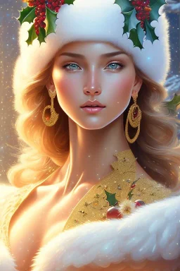 christmas sexy angel, gardenia flowers, colorful, cute, intricate, smiling, elegant, highly detailed, digital painting, artstation, concept art, smooth, sharp focus, illustration, art by artgerm and greg rutkowski and alphonse mucha