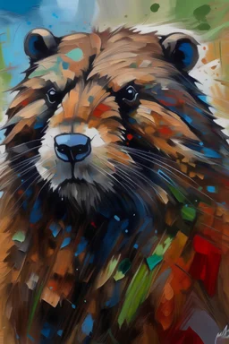 marmot Rambrandt painted abstract