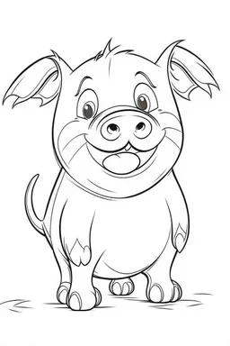 outline art for Piglet (Pig) coloring pages with sitch, white background, Sketch style, full body, only use outline, toddlers style, clean line art, white background, no shadows and clear and well outlined.