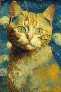 Portrait of a cat by Van Gogh